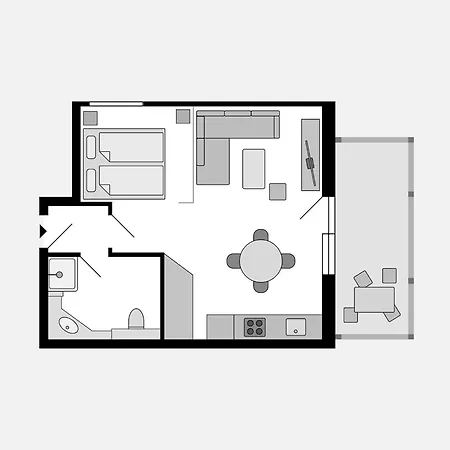 Duenenpark Binz - Komfortplus 1-Raum-Ferienwohnung Mit Balkon Im Dachgeschoss 095 Buitenkant foto
