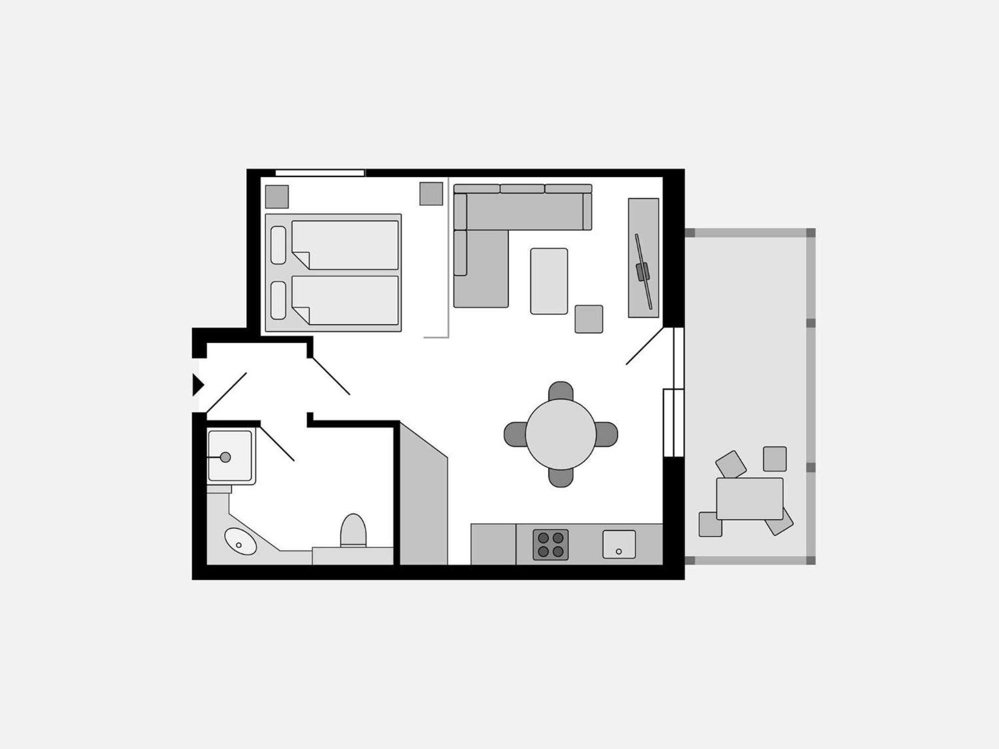 Duenenpark - Komfortplus 1-raum-ferienwohnung Mit Balkon Im Dachgeschoss 095